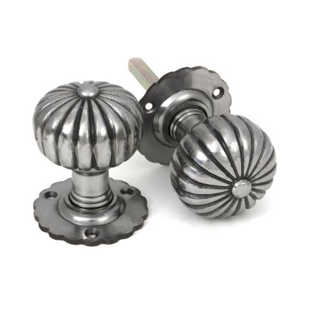 Natural Smooth Flower Mortice Knob Set