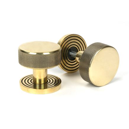 Aged Brass Brompton Mortice/Rim Knob Set (Beehive)