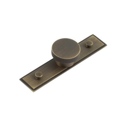 Wenlock Cupboard Knobs 40mm Stepped Backplate Antique Brass - By Frelan Hardware - HOX-140AB-6090AB