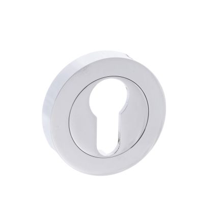 STATUS Euro Escutcheons on Round Rose - Polished Chrome