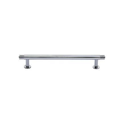 Heritage Brass Cabinet Pull Contour Design with 16mm Rose 128mm CTC Polished Chrome finish