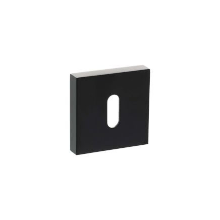 Senza Pari Key Escutcheons on Minimal Square Rose - Matt Black (Pair)
