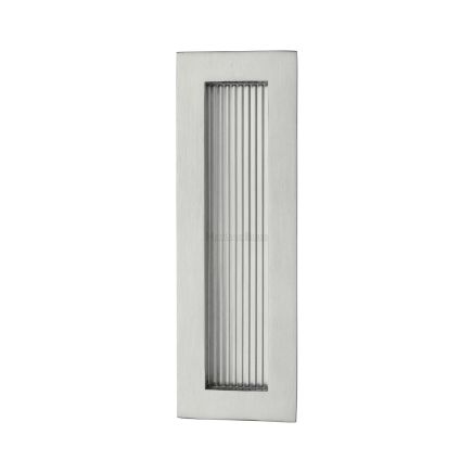 Reeded Rectangular Flush Pull 175 x 58mm Satin Chrome finish
