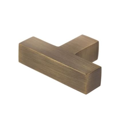 Trafalgar T Bar Square Cupboard Knobs Antique Brass - By Frelan Hardware - BUR202AB