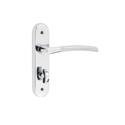 Lorenzo Kontrax Suite Door Handle on Bathroom Plate Polished Chrome/Satin Chrome - By Frelan Hardware - JV864PCSC