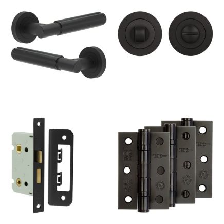 Complete Bloom Door Handle Pack - Internal Doors - Black - By Frelan Hardware - JE-B5B3-MB