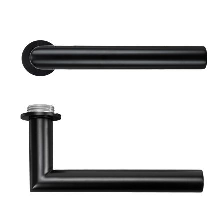 Zoo Hardware Lugano Lever on 32mm Round Mini Rose - PVD Black