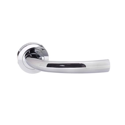 STATUS Nevada Lever Door Handle on Round Rose - Polished Chrome (Pair)
