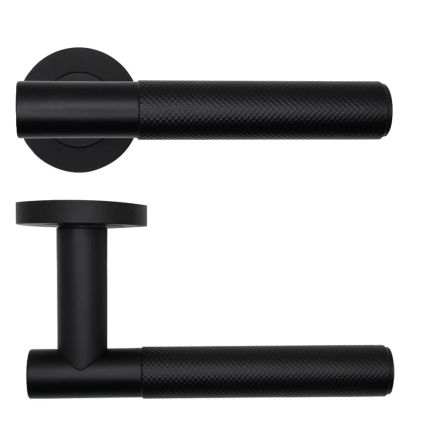 Zoo Hardware Orta Lever on Round Rose - Black