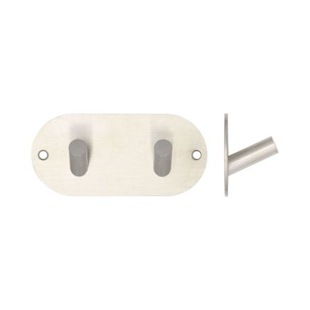 Double Robe Hook 90x45mm Satin Stainless Steel - By Frelan Hardware - JSS902C