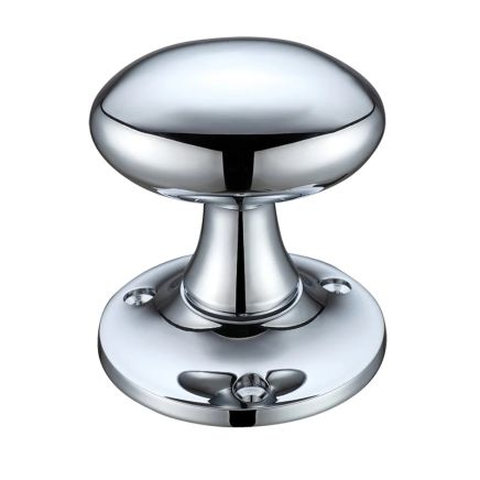 Zoo Hardware Oval Mortice Knob Furniture 60mm Rose dia. - Polished Chrome