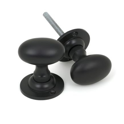 Aged Bronze Oval Mortice/Rim Knob Set