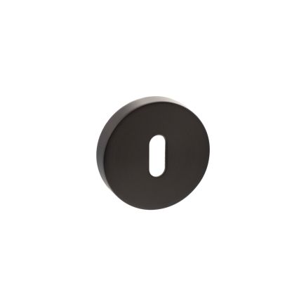 Senza Pari Key Escutcheons on Round Rose - Urban Dark Bronze (Pair)