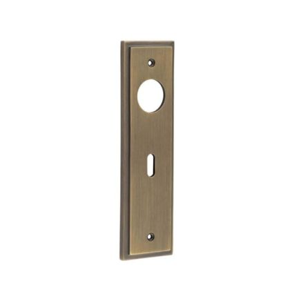 Burlington II Lever Plate Choices Lock Antique Brass - By Frelan Hardware - BUR451AB