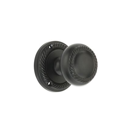 Georgian Mortice Door Knob Matt Black