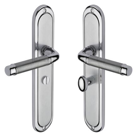 Heritage Brass Door Handle for Bathroom Saturn Long Design Apollo finish