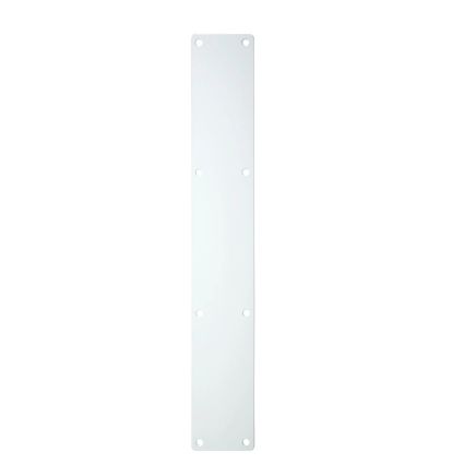 Zoo Hardware Finger Plate - Blank (Rounded Corner) 75mm x 475mm - Powder Coated Matt White