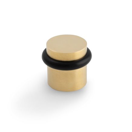 Valli 38 x 35mm - Floor Mounted Plain Doorstop - Concealed Fix - Satin Brass PVD