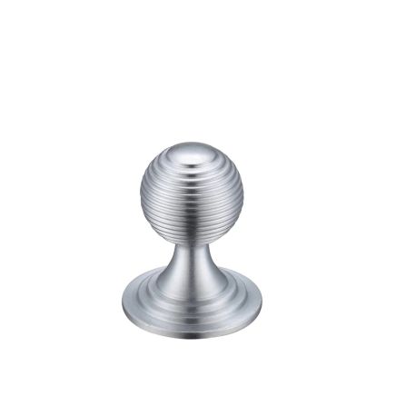 Zoo Hardware Queen Anne Ringed Knob 25mm rose dia. - Satin