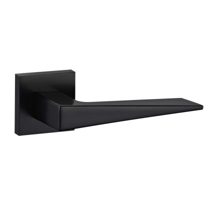 Oro & Oro Ivy Lever Door Handle on Square Rose - Matt Black (Pair)