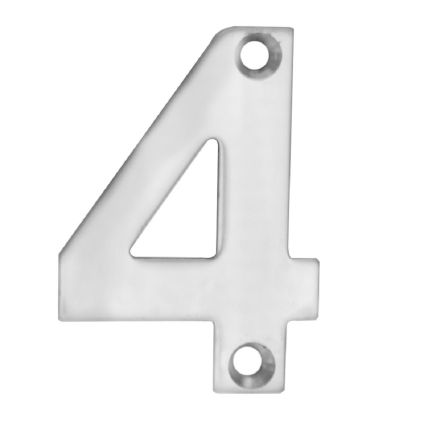 Numerals Number 4 - Satin Stainless Steel