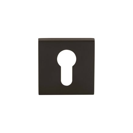 Oro & Oro Euro Escutcheons on Square Rose - Matt Black (Pair)