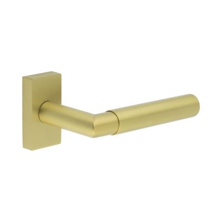 CR-102 Satin Brass Multi Point Rectangular Rose Door Handle - By Frelan Hardware - CR-102D4SB