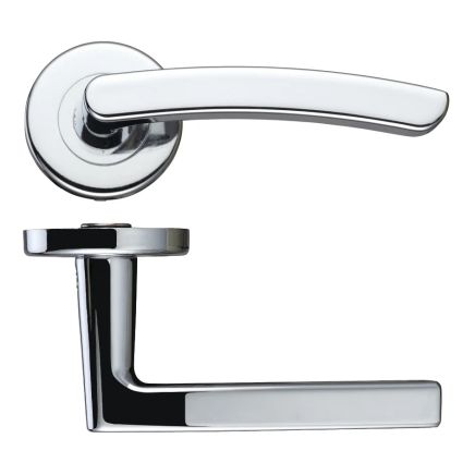 Zoo Hardware Santiago lever on round rose - Polished Chrome