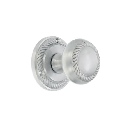 Georgian Mortice Door Knob Satin Chrome