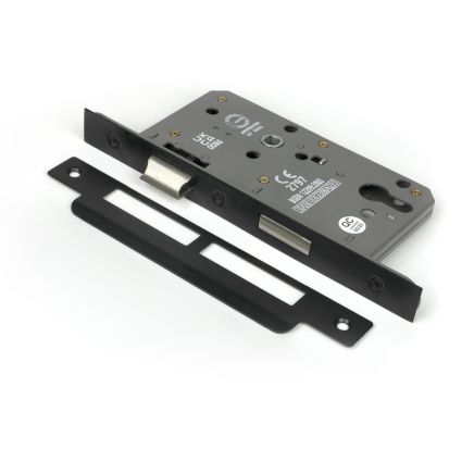 Black Euro Din Sash Lock - 60mm Backset/72mm Centre