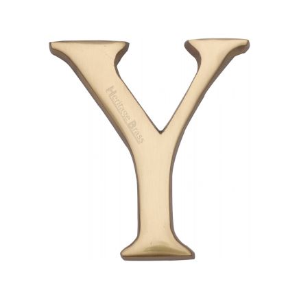 Heritage Brass Alphabet Y Pin Fix 51mm (2") Polished Brass Finish