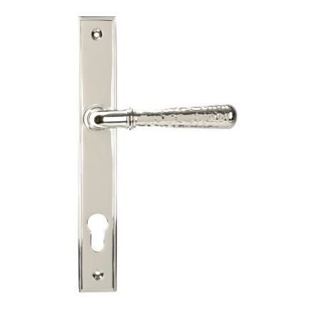Polished Nickel Hammered Newbury Slimline Espag. Lock Set