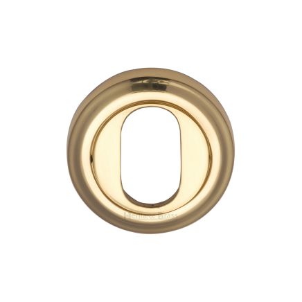 Heritage Brass Oval Profile Cylinder Escutcheon Polished Brass finish