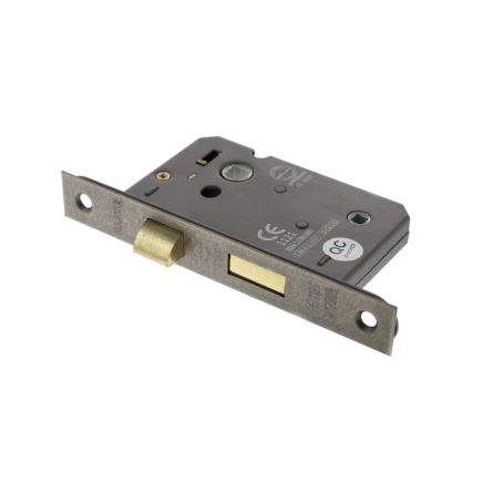 Atlantic Bathroom Lock [CE] 3" - Distressed Silver