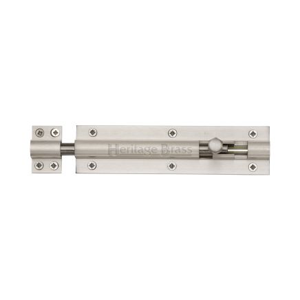 Heritage Brass Door Bolt Straight 6" x 1.5" Satin Nickel Finish