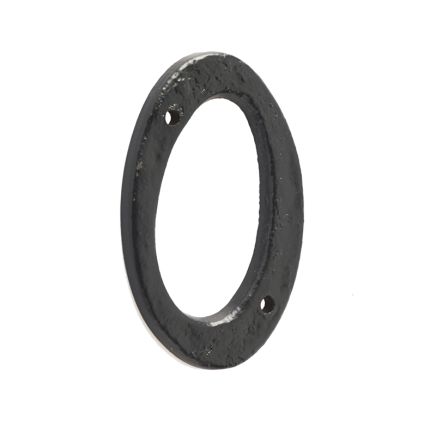Antique Door Numerals Black No. 0 - By Frelan Hardware - JAB15-0