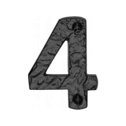 The Tudor Numeral 4 - 3" Black Iron