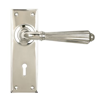 Polished Nickel Hinton Lever Lock Set