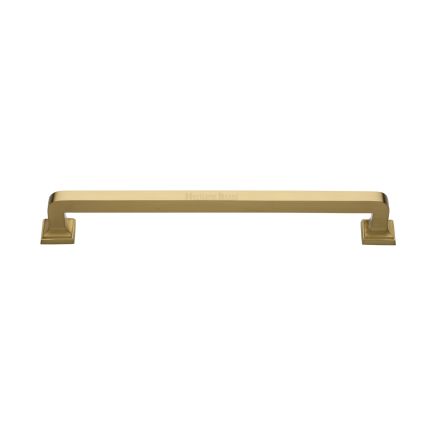 Heritage Brass Door Pull Handle Square Vintage Design 338mm Satin Brass Finish