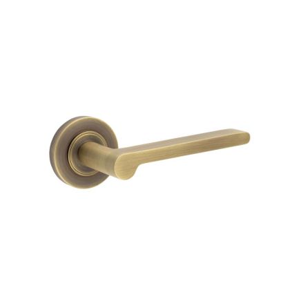 Fitzrovia Door Handles Plain Rose Antique Brass - By Frelan Hardware - BUR15KIT1