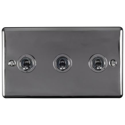 Eurolite Enhance Decorative 3 Gang Toggle Switch Black Nickel