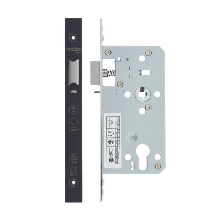 Zoo Hardware 2 Piece - DIN night latch - 72mm c/c - backset 55mm - Black