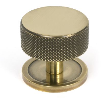 Aged Brass Brompton Cabinet Knob - 38mm (Plain)
