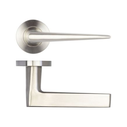 Meteor Door Handle on Rose Grade 304 Satin Stainless Steel - By Frelan Hardware - JSS360