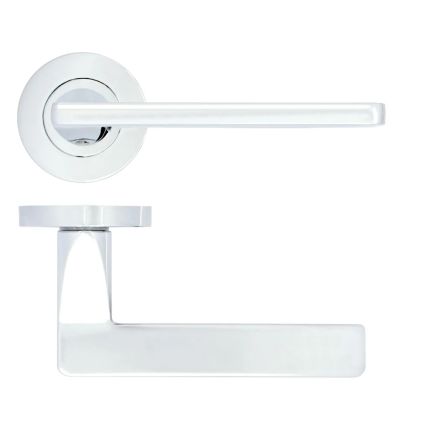 Zoo Hardware Leon lever on rose - Polished Chrome
