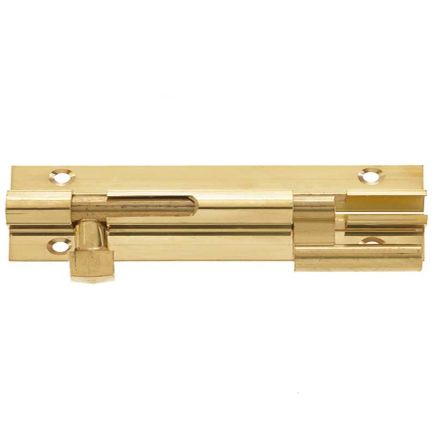 Jedo Brass Heavy Necked Barrel Bolts 150x38mm Polished Brass - By Frelan Hardware - J1002PB-6