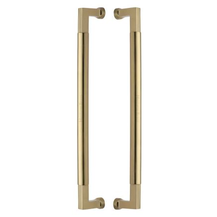 Heritage Brass Door Pull Handle Bauhaus Design 483mm Satin Brass Finish