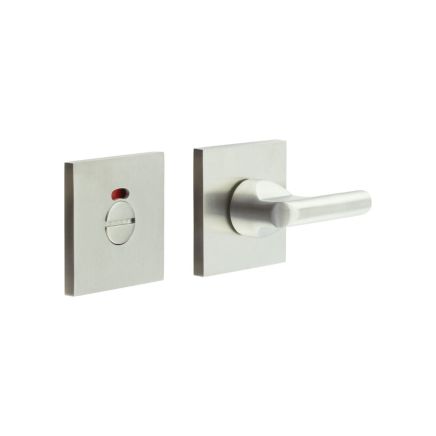 CR-804 Satin Stainless Steel Thumb Turn & Lock Square Rose w/ Indicator - By Frelan Hardware - CR-804BK7SSS