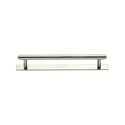 Heritage Brass Cabinet Pull Step Design with Plate 128mm CTC Polished Nickel Finish