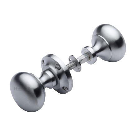 Heritage Brass Victoria Rim Knob Satin Chrome finish